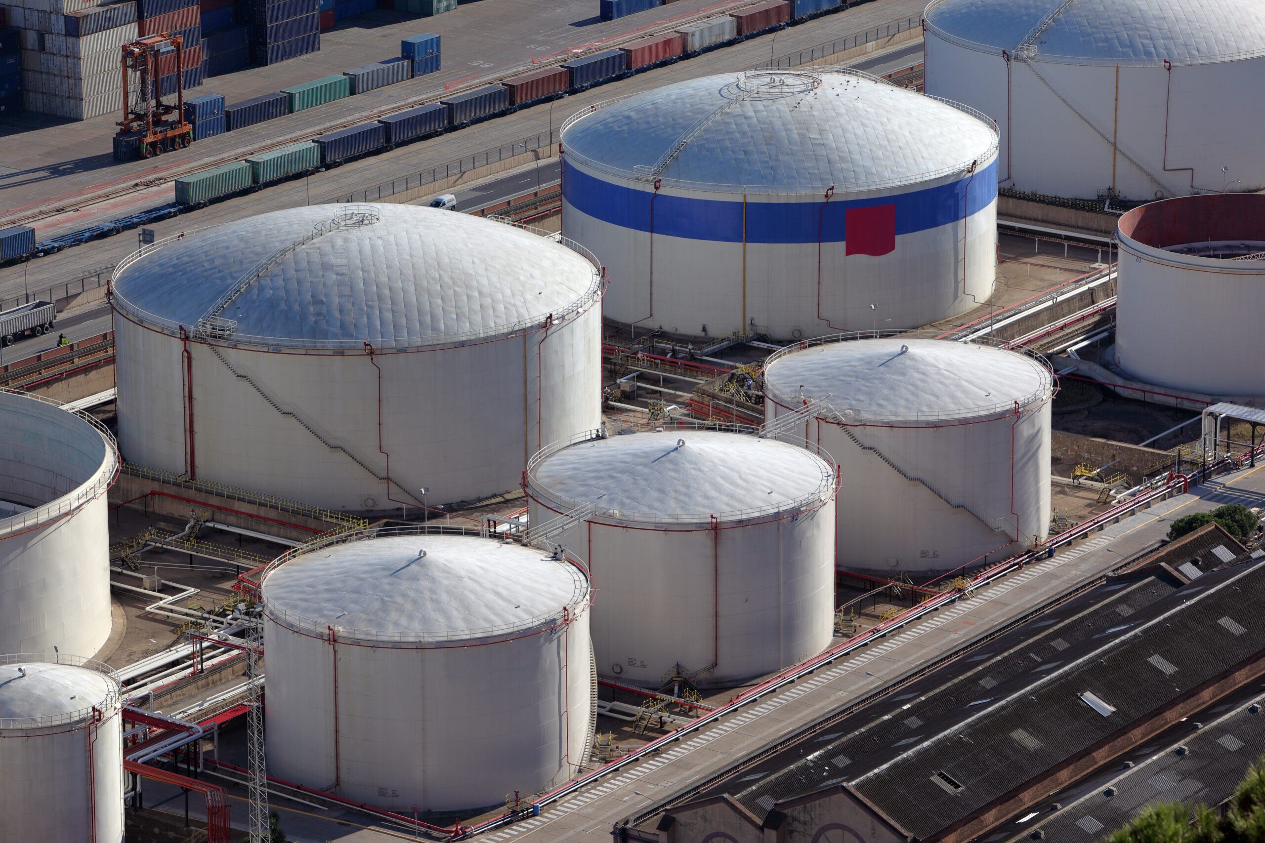 Petroleum storage tanks at a Northeast fuel terminal
